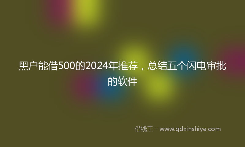 黑户能借500的2024年推荐，总结五个闪电审批的软件
