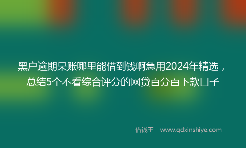 黑户逾期呆账哪里能借到钱啊急用2024年精选，总结5个不看综合评分的网贷百分百下款口子