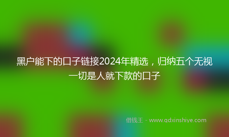 黑户能下的口子链接2024年精选，归纳五个无视一切是人就下款的口子