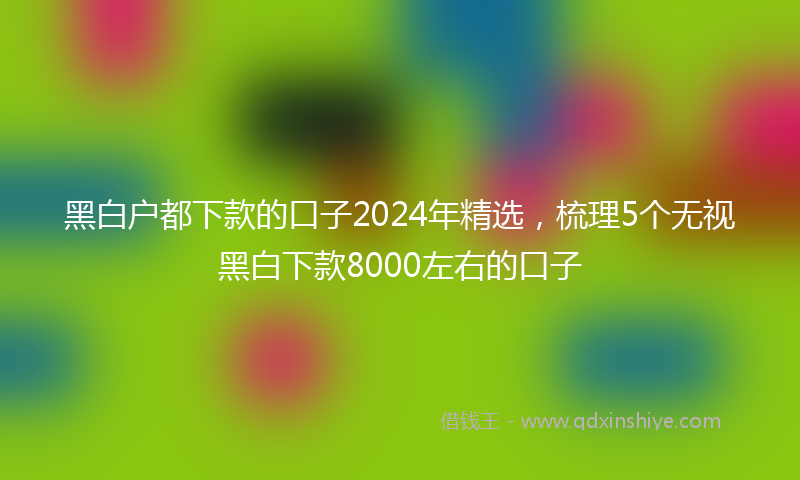 黑白户都下款的口子2024年精选，梳理5个无视黑白下款8000左右的口子