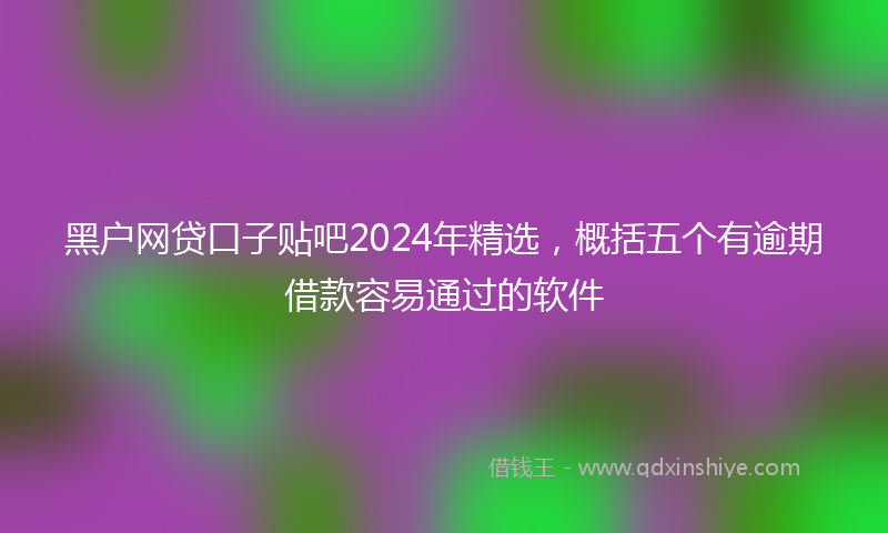 黑户网贷口子贴吧2024年精选，概括五个有逾期借款容易通过的软件