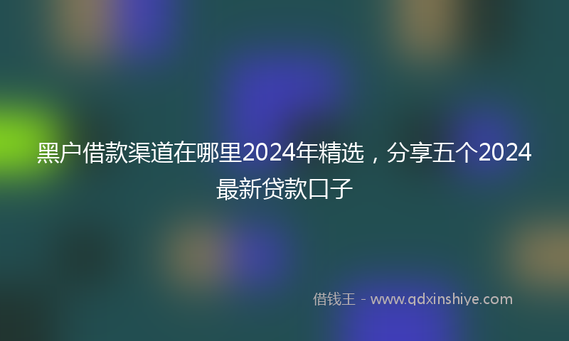 黑户借款渠道在哪里2024年精选，分享五个2024最新贷款口子