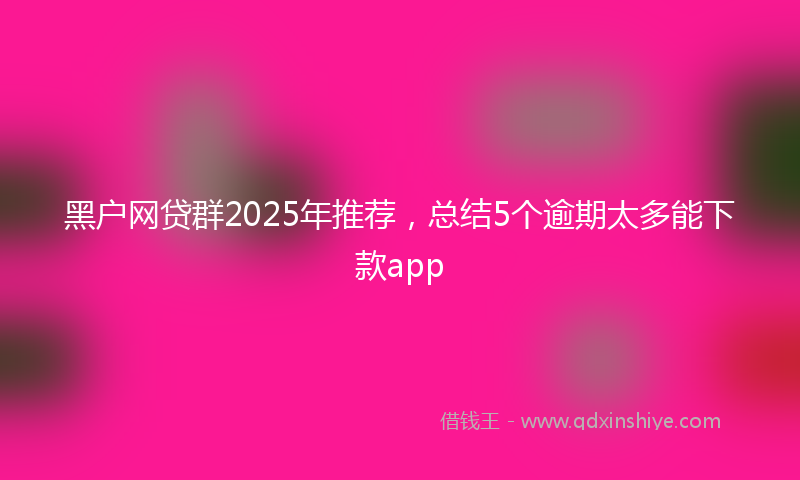 黑户网贷群2025年推荐，总结5个逾期太多能下款app
