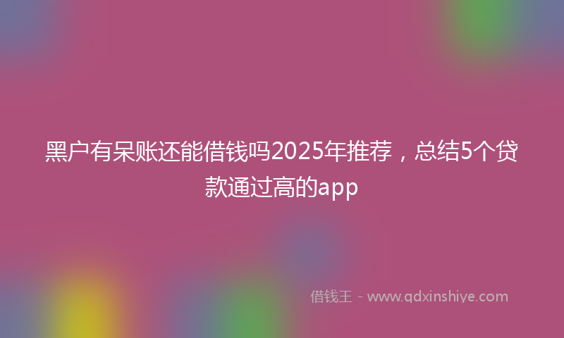 黑户有呆账还能借钱吗2025年推荐，总结5个贷款通过高的app