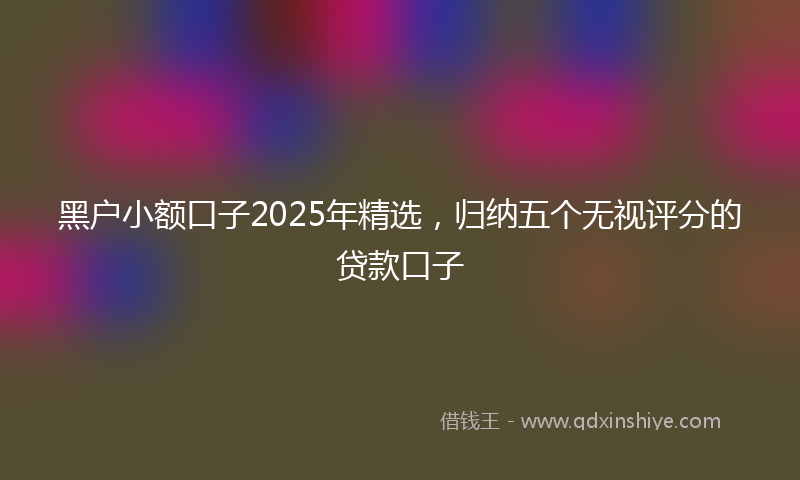 黑户小额口子2025年精选，归纳五个无视评分的贷款口子