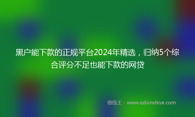 黑户能下款的正规平台2024年精选，归纳5个综合评分不足也能下款的网贷
