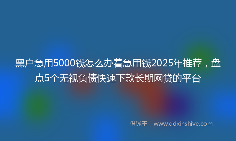 黑户急用5000钱怎么办着急用钱2025年推荐，盘点5个无视负债快速下款长期网贷的平台