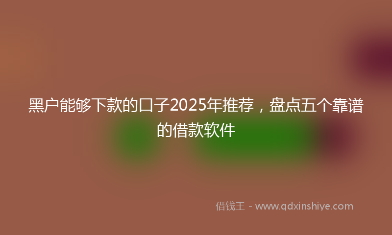 黑户能够下款的口子2025年推荐，盘点五个靠谱的借款软件