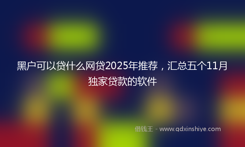 黑户可以贷什么网贷2025年推荐，汇总五个11月独家贷款的软件