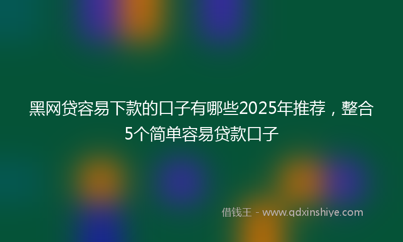 黑网贷容易下款的口子有哪些2025年推荐，整合5个简单容易贷款口子