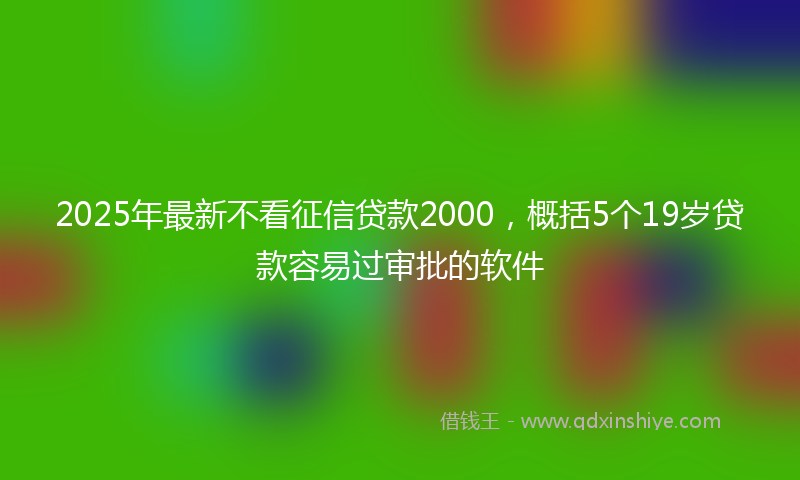 2025年最新不看征信贷款2000，概括5个19岁贷款容易过审批的软件