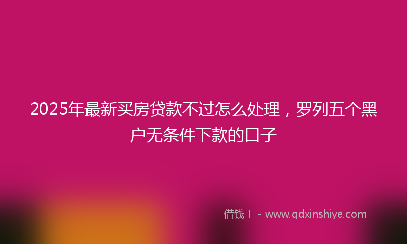 2025年最新买房贷款不过怎么处理，罗列五个黑户无条件下款的口子