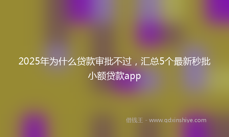 2025年为什么贷款审批不过，汇总5个最新秒批小额贷款app