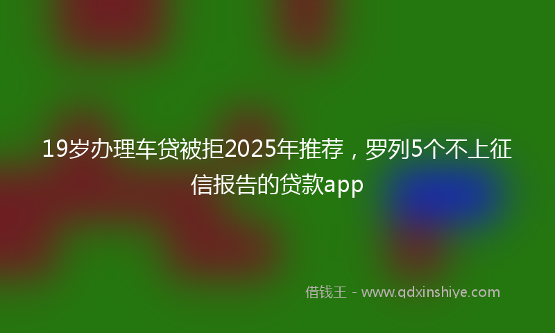 19岁办理车贷被拒2025年推荐，罗列5个不上征信报告的贷款app