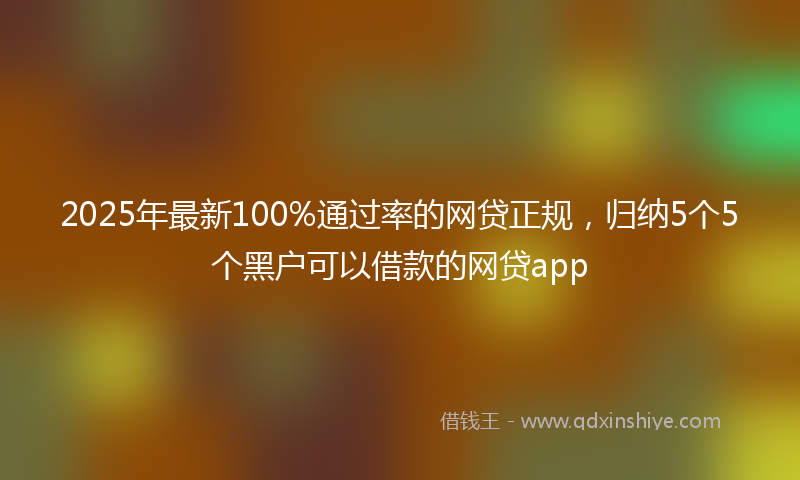 2025年最新100%通过率的网贷正规，归纳5个5个黑户可以借款的网贷app