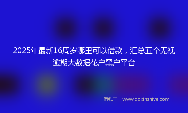 2025年最新16周岁哪里可以借款，汇总五个无视逾期大数据花户黑户平台
