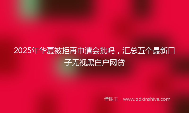 2025年华夏被拒再申请会批吗，汇总五个最新口子无视黑白户网贷