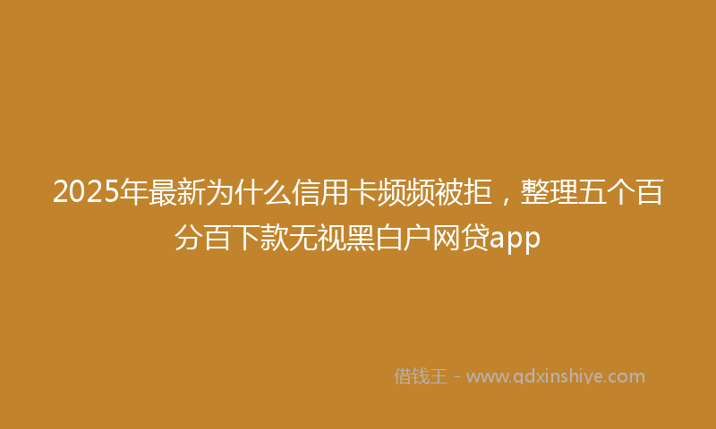 2025年最新为什么信用卡频频被拒，整理五个百分百下款无视黑白户网贷app