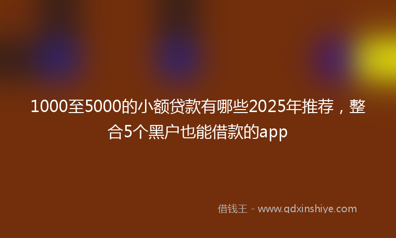 1000至5000的小额贷款有哪些2025年推荐，整合5个黑户也能借款的app