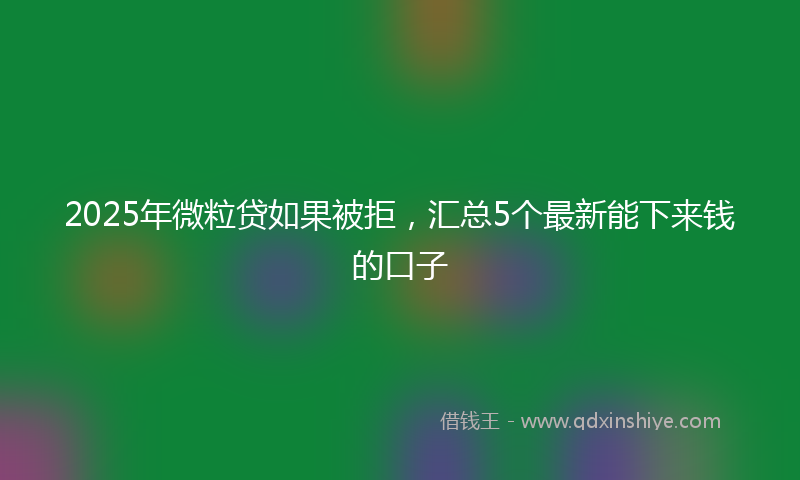 2025年微粒贷如果被拒，汇总5个最新能下来钱的口子