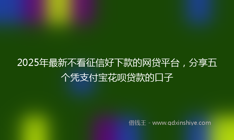 2025年最新不看征信好下款的网贷平台，分享五个凭支付宝花呗贷款的口子