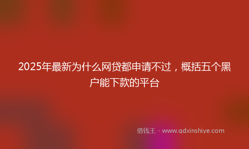 2025年最新为什么网贷都申请不过，概括五个黑户能下款的平台