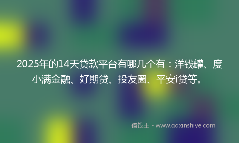 2025年的14天贷款平台有哪几个有：洋钱罐、度小满金融、好期贷、投友圈、平安i贷等。