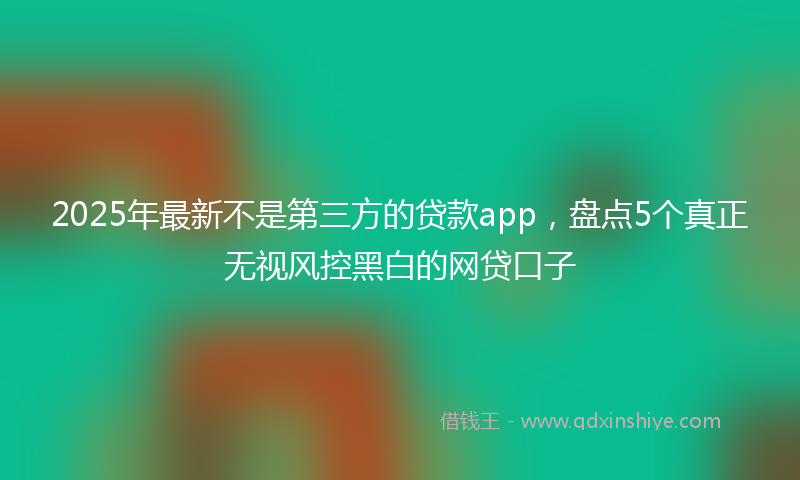 2025年最新不是第三方的贷款app，盘点5个真正无视风控黑白的网贷口子