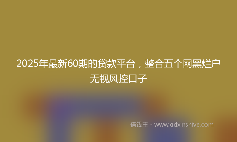 2025年最新60期的贷款平台，整合五个网黑烂户无视风控口子