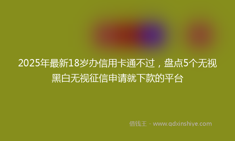 2025年最新18岁办信用卡通不过，盘点5个无视黑白无视征信申请就下款的平台