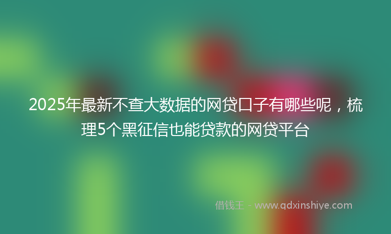 2025年最新不查大数据的网贷口子有哪些呢，梳理5个黑征信也能贷款的网贷平台