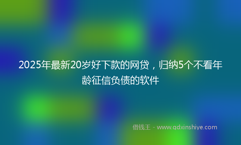 2025年最新20岁好下款的网贷，归纳5个不看年龄征信负债的软件