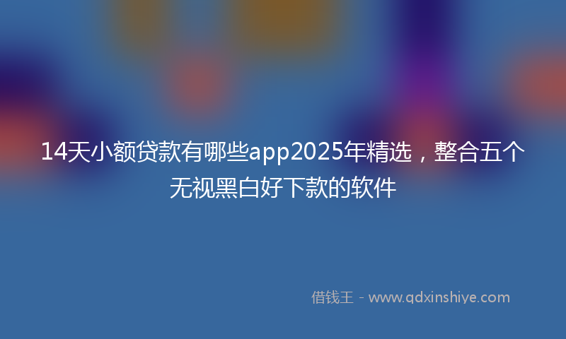 14天小额贷款有哪些app2025年精选，整合五个无视黑白好下款的软件