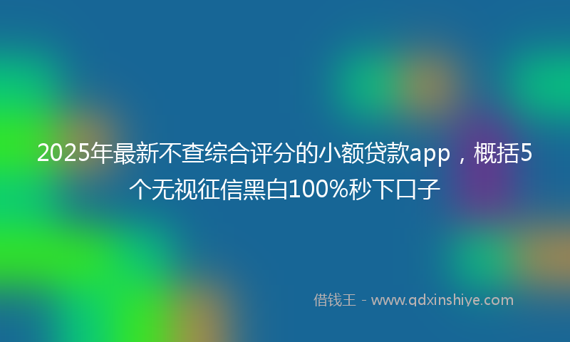 2025年最新不查综合评分的小额贷款app，概括5个无视征信黑白100%秒下口子