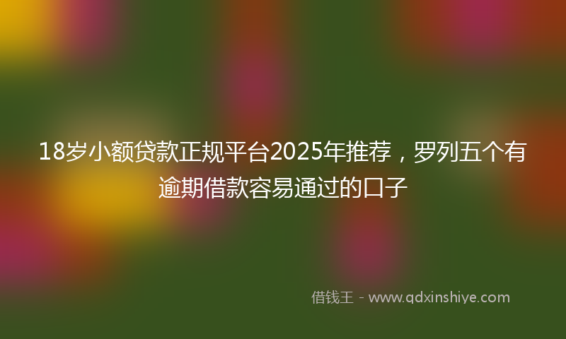 18岁小额贷款正规平台2025年推荐，罗列五个有逾期借款容易通过的口子