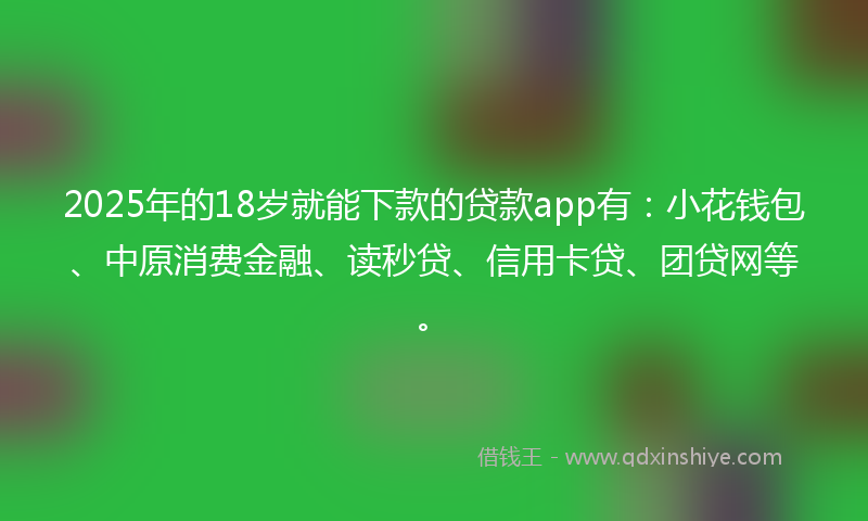 2025年的18岁就能下款的贷款app有：小花钱包、中原消费金融、读秒贷、信用卡贷、团贷网等。
