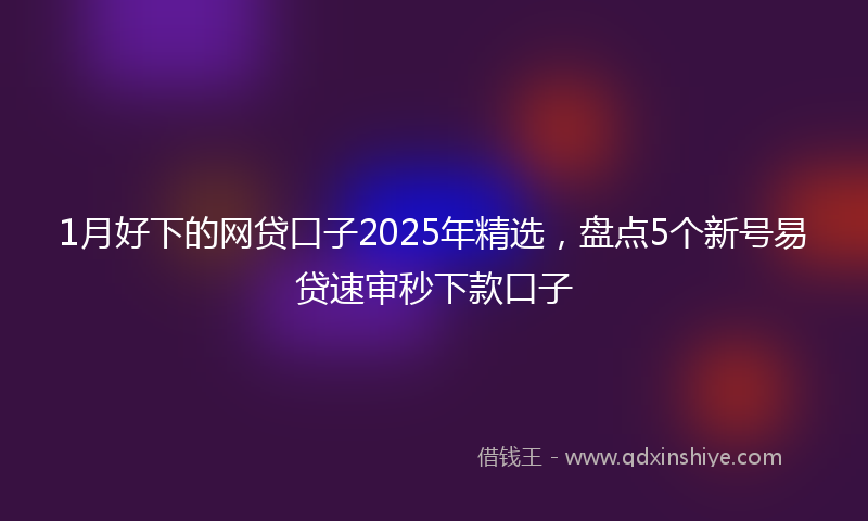 1月好下的网贷口子2025年精选，盘点5个新号易贷速审秒下款口子