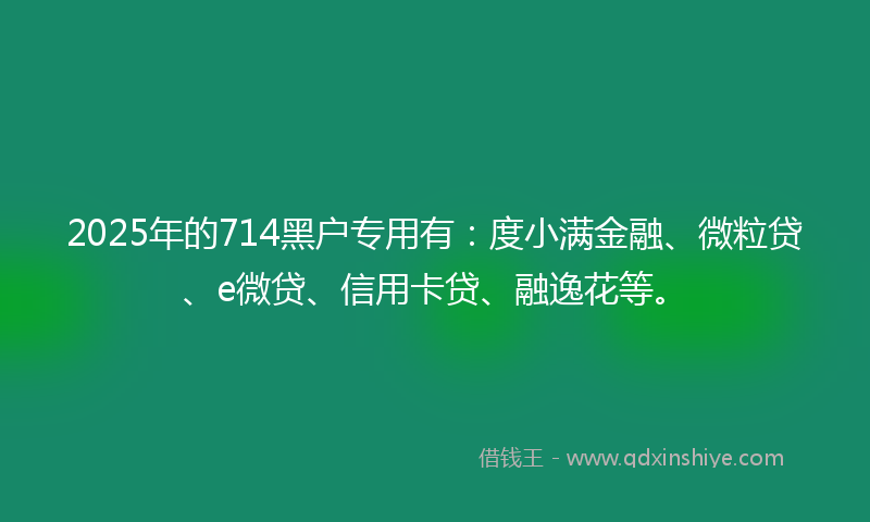 2025年的714黑户专用有：度小满金融、微粒贷、e微贷、信用卡贷、融逸花等。