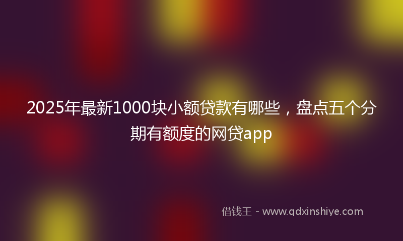 2025年最新1000块小额贷款有哪些，盘点五个分期有额度的网贷app