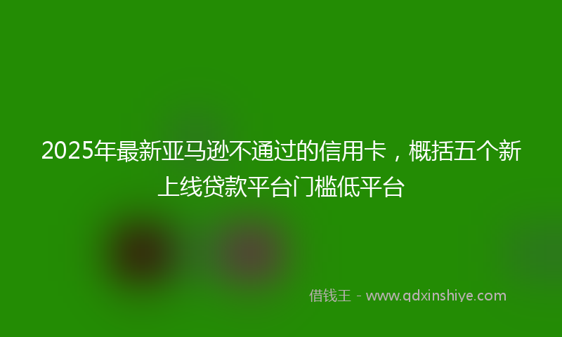 2025年最新亚马逊不通过的信用卡，概括五个新上线贷款平台门槛低平台