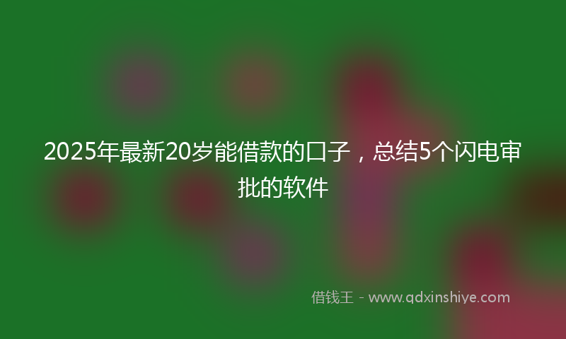 2025年最新20岁能借款的口子，总结5个闪电审批的软件