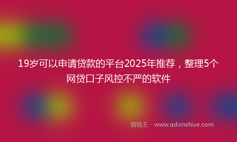 19岁可以申请贷款的平台2025年推荐，整理5个网贷口子风控不严的软件