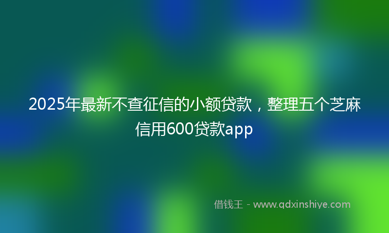 2025年最新不查征信的小额贷款，整理五个芝麻信用600贷款app