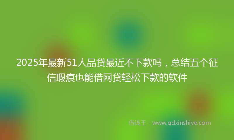 2025年最新51人品贷最近不下款吗，总结五个征信瑕疵也能借网贷轻松下款的软件