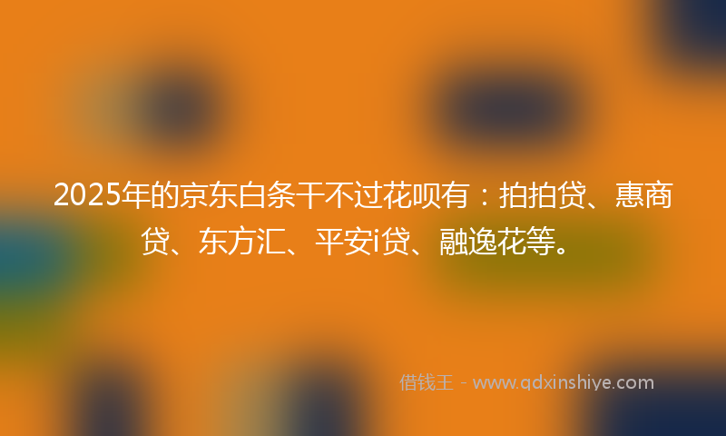 2025年的京东白条干不过花呗有：拍拍贷、惠商贷、东方汇、平安i贷、融逸花等。
