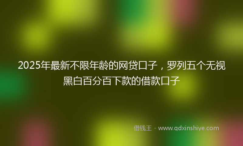 2025年最新不限年龄的网贷口子，罗列五个无视黑白百分百下款的借款口子
