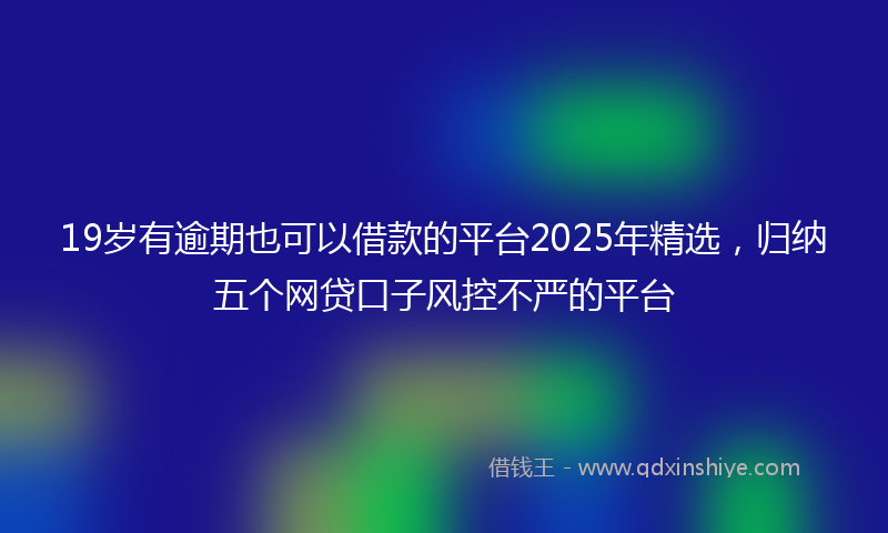 19岁有逾期也可以借款的平台2025年精选，归纳五个网贷口子风控不严的平台