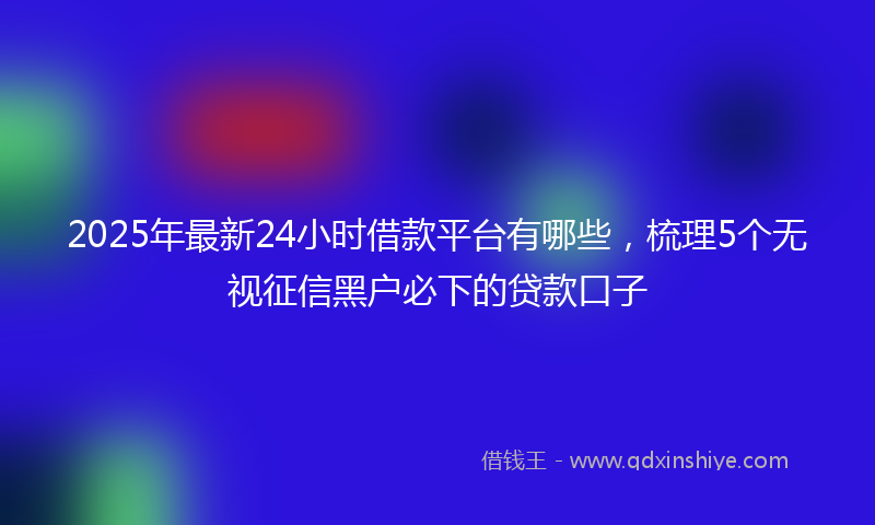 2025年最新24小时借款平台有哪些，梳理5个无视征信黑户必下的贷款口子