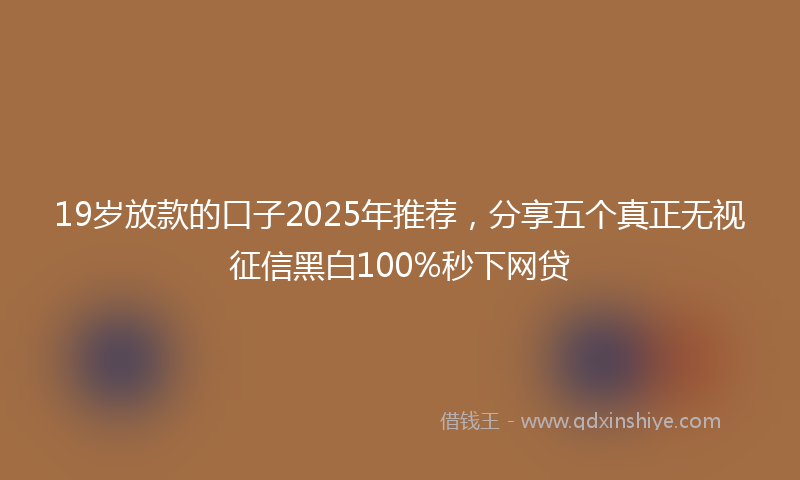 19岁放款的口子2025年推荐，分享五个真正无视征信黑白100%秒下网贷