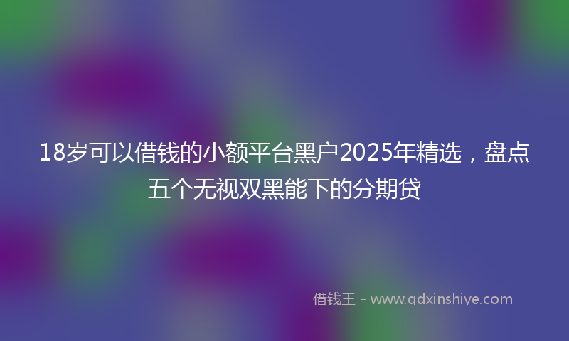 18岁可以借钱的小额平台黑户2025年精选，盘点五个无视双黑能下的分期贷